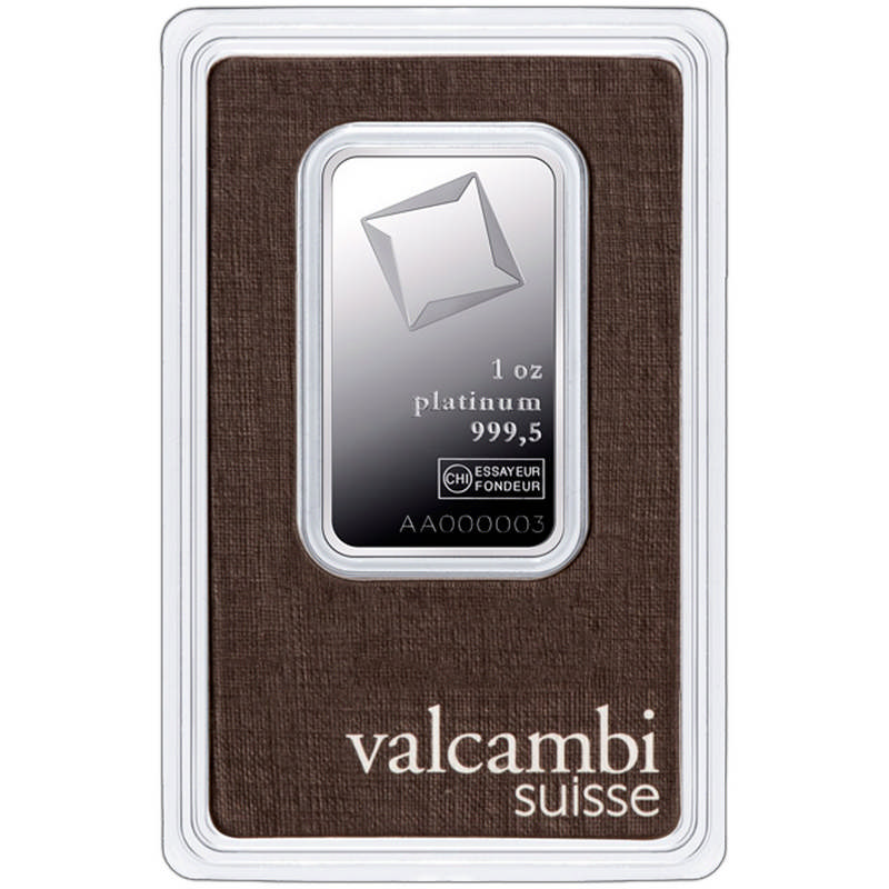 1oz Valcambi Suisse Platinum Bar - in Assay - Royal Bull