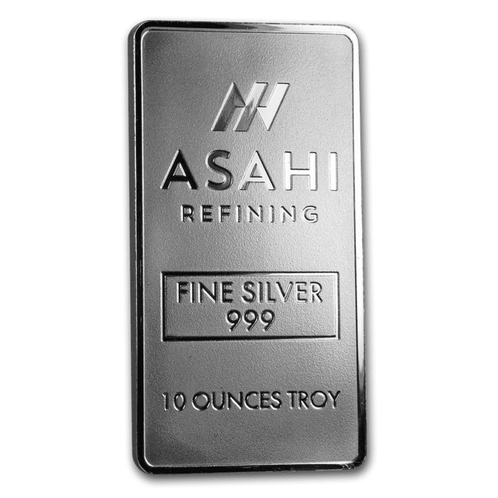 10oz Asahi Frosted Silver Bar - Front - Royal Bull Silver Gold