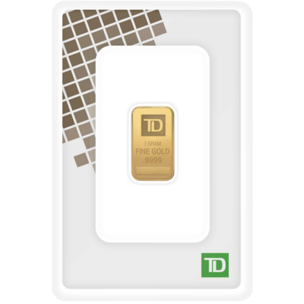 1gram Gold TD Bank Bar - package - Royal Bull Silver Gold