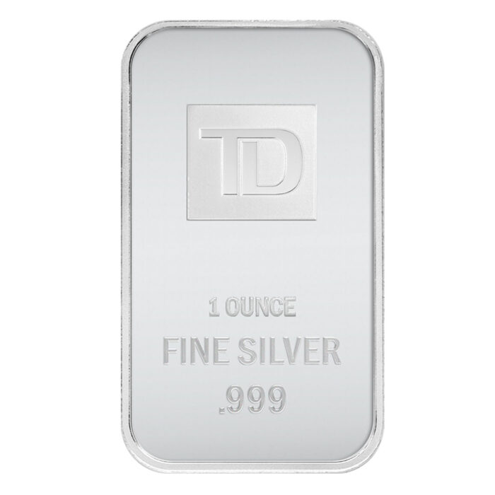 1oz TD Bank Silver Bar - Front - Royal Bull Silver Gold