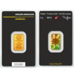 5gram Argor Heraeus Switzerland Holographic Kine Gold Bar - package - Royal Bull Silver Gold