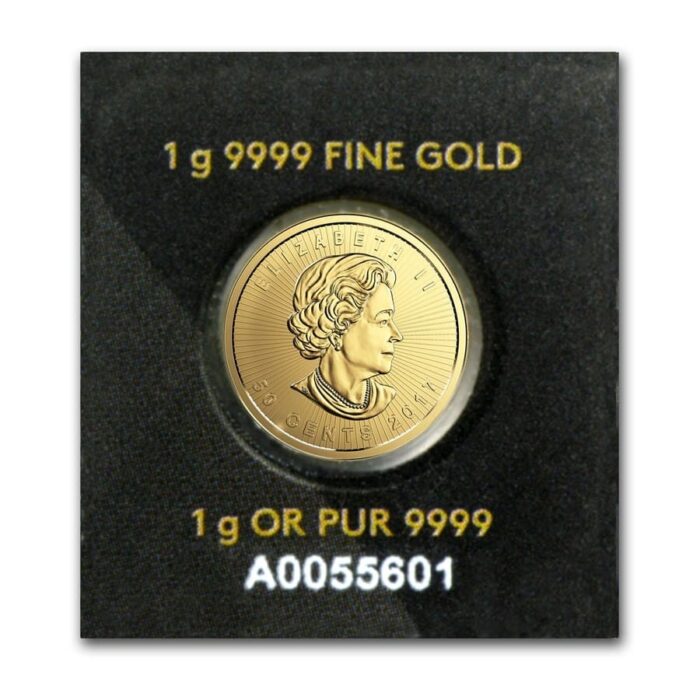 1gram Gold Maple Leaf Coin – Random Year