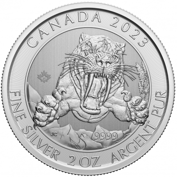 2oz Ice Age – Sabre-Tooth Cat Silver Coin – 2023