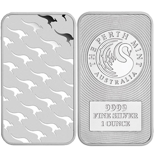 1oz Perth Mint Kangaroo Silver Bar - Royal Bull Precious Metals