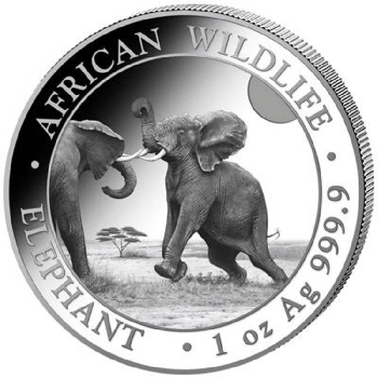 1oz Somalian Elephant African Wildlife Silver Coin 2024 Royal Bull