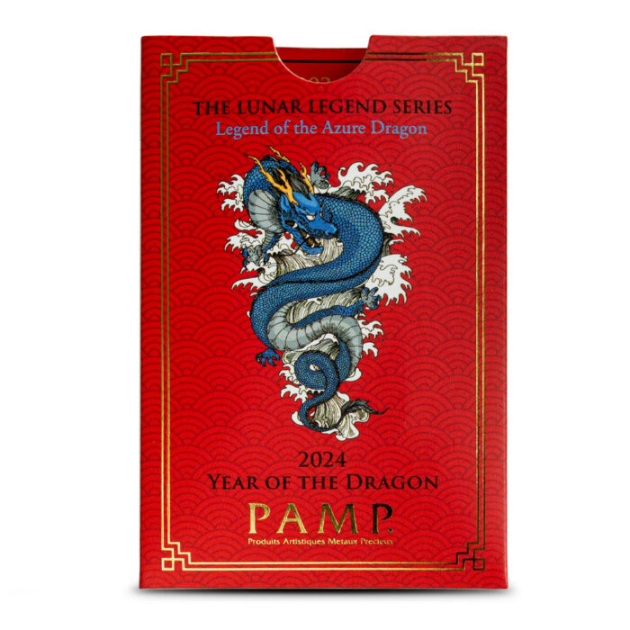 2024 5gram Legend of the Azure Dragon Gold Bar in – PAMP - Royal Bull Precious Metals