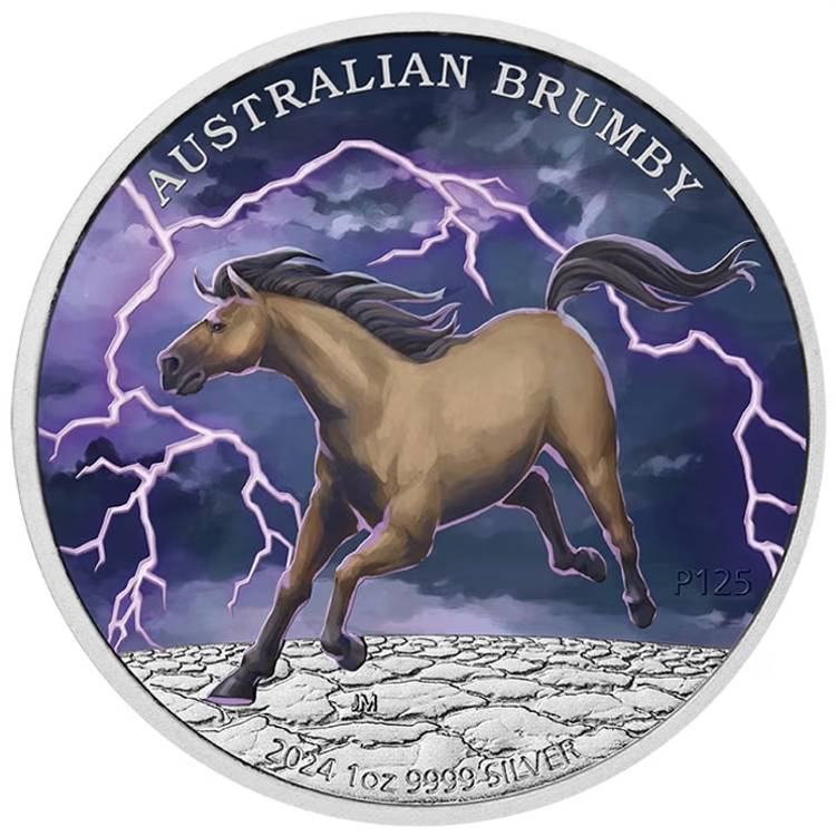 1oz Australian Brumby Proof Colored Silver Coin - 2024 - Royal Bull