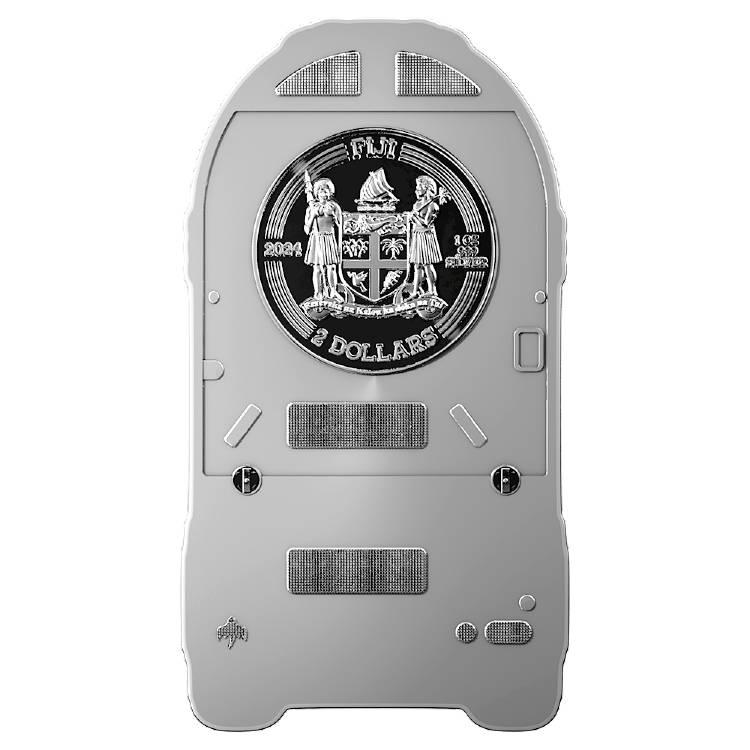 2024 Fiji Jukebox Proof Colored Shaped 1oz Silver Coin - Royal Bull