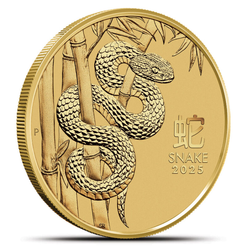 2025 1/10oz Lunar Year of the Snake Gold Coin - Perth Mint - Royal Bull