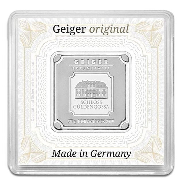 20gram Geiger Silver Bar in Assay - Royal Bull