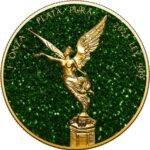 2023 Mexican Libertad Gold Gilded 1oz Silver Coin - Emerald Dust Edition - 500 Mintage - Royal Bull