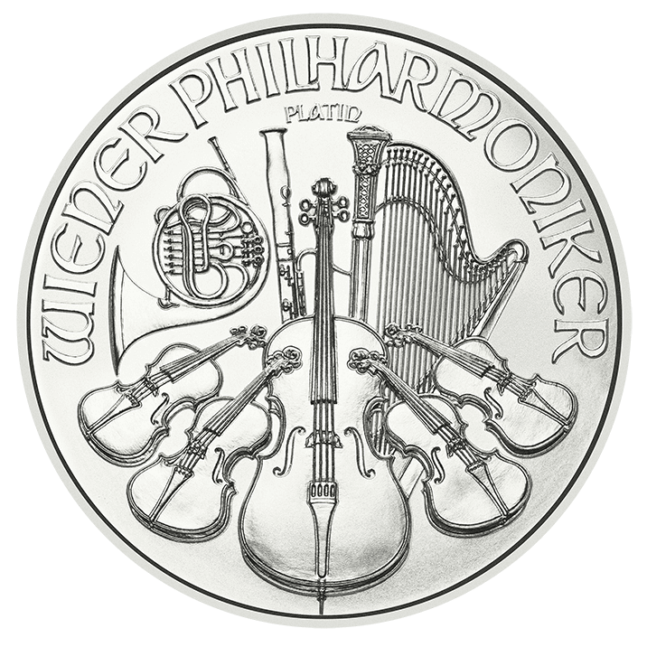 1/25 Ounce Platinum Vienna Philharmonic Coin - Royal Bull