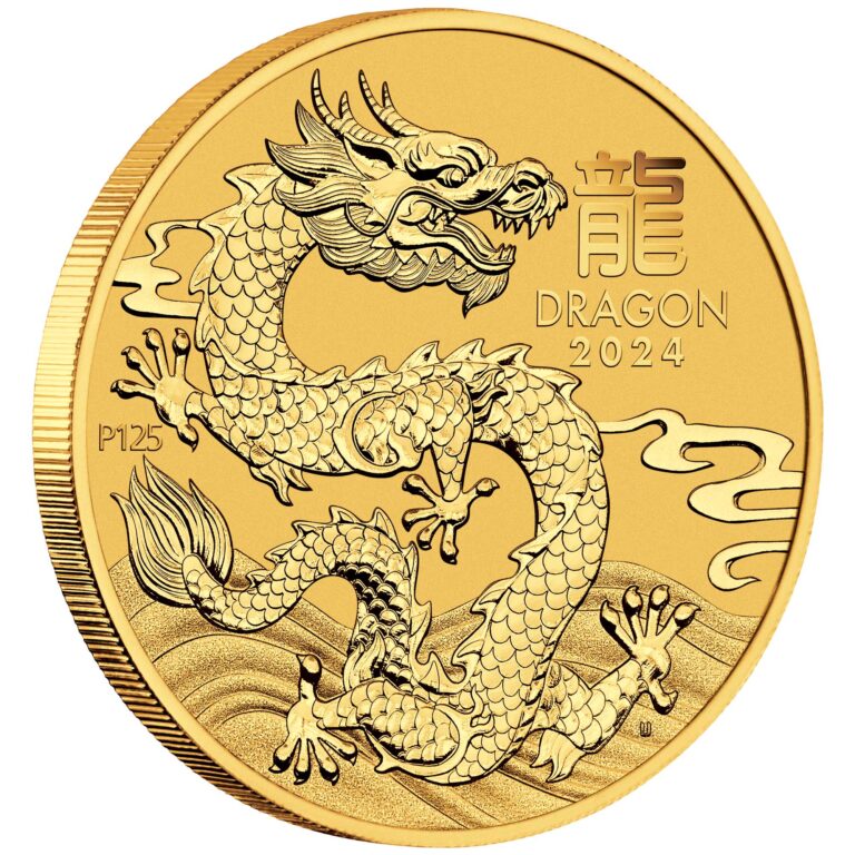 2024 1/10oz Lunar Year of the Dragon Gold Coin - Perth Mint - Royal Bull