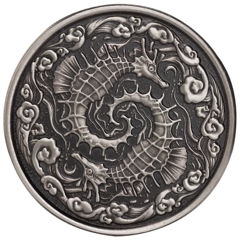 2024 1oz Antiqued Sea Horse Silver Coin - Samoa - Royal Bull