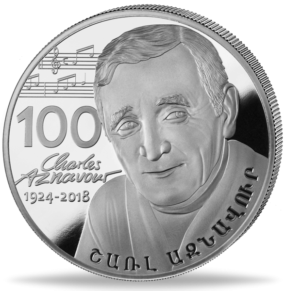 2024 1oz Charles Aznavour - Armenian 500 Dram 1oz Proof Silver Coin - Geiger Edelmetalle - Royal Bull