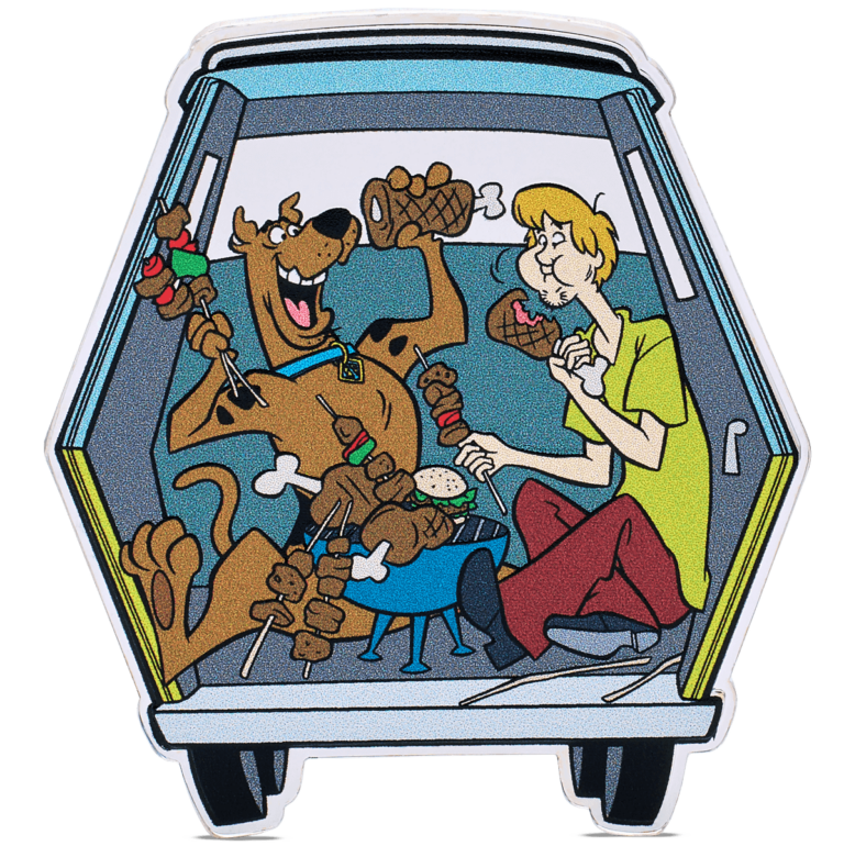 2024 Scooby-Doo All You Can Eat 1oz Proof Colored Shaped Silver Coin – Niue – New Zealand Mint - Royal Bull