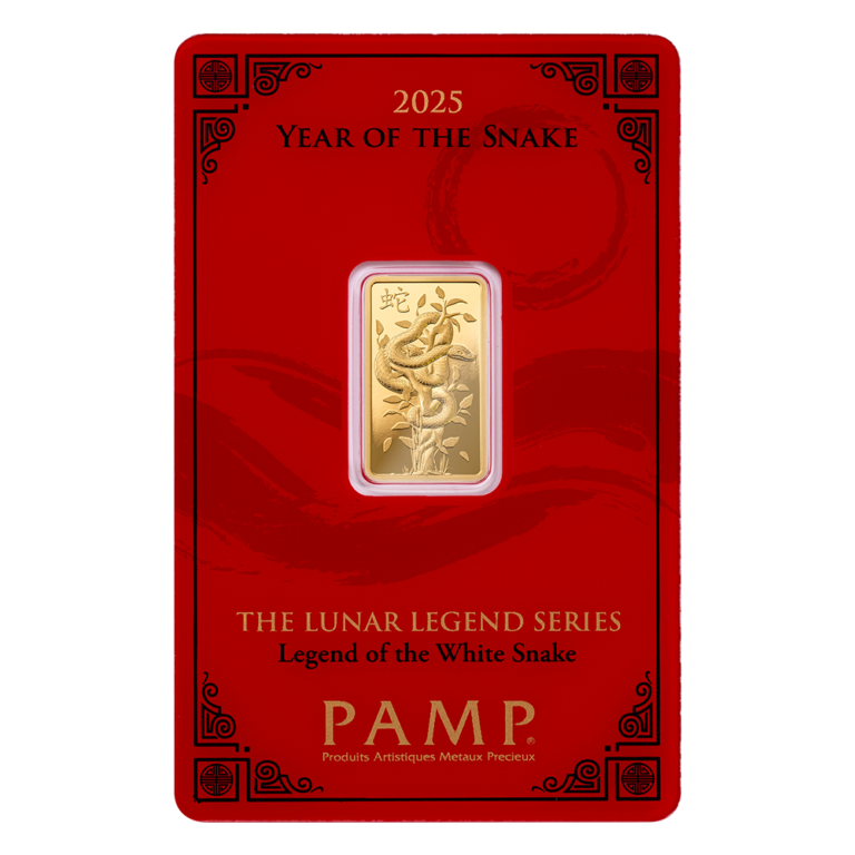 2025 PAMP 5gram Lunar Year of the Snake Gold Bar in Assay - Royal Bull