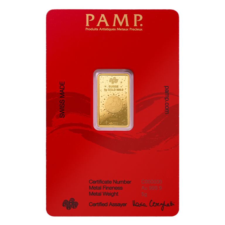 2025 PAMP 5gram Lunar Year of the Snake Gold Bar in Assay - Royal Bull Precious Metals