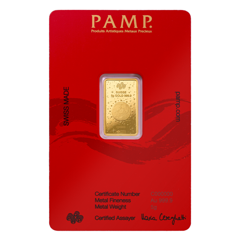 2025 PAMP 5gram Lunar Year of the Snake Gold Bar in Assay - Royal Bull Precious Metals