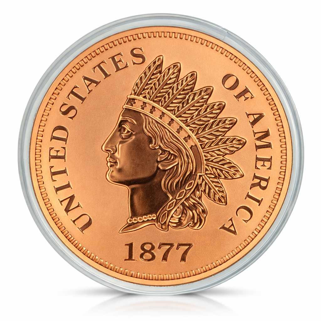 5oz Indian .999 Copper Coin in Capsule - Royal Bull