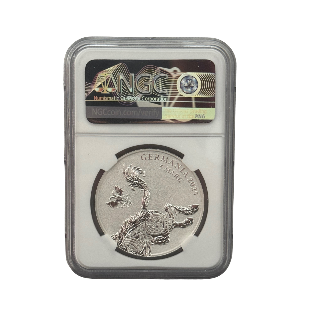 2025 1oz Germania Beast Gullinbursti Geminus Silver Coin - MS70
