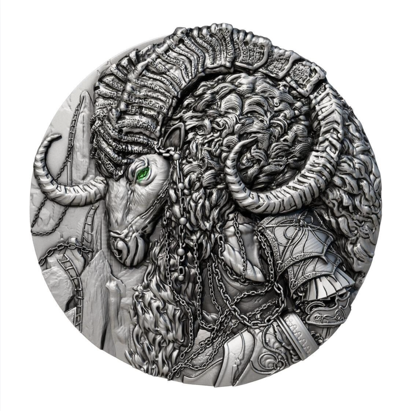 PAN GOD Gods of the Fringe Antiqued 2 Oz Silver Coin 2000 Francs