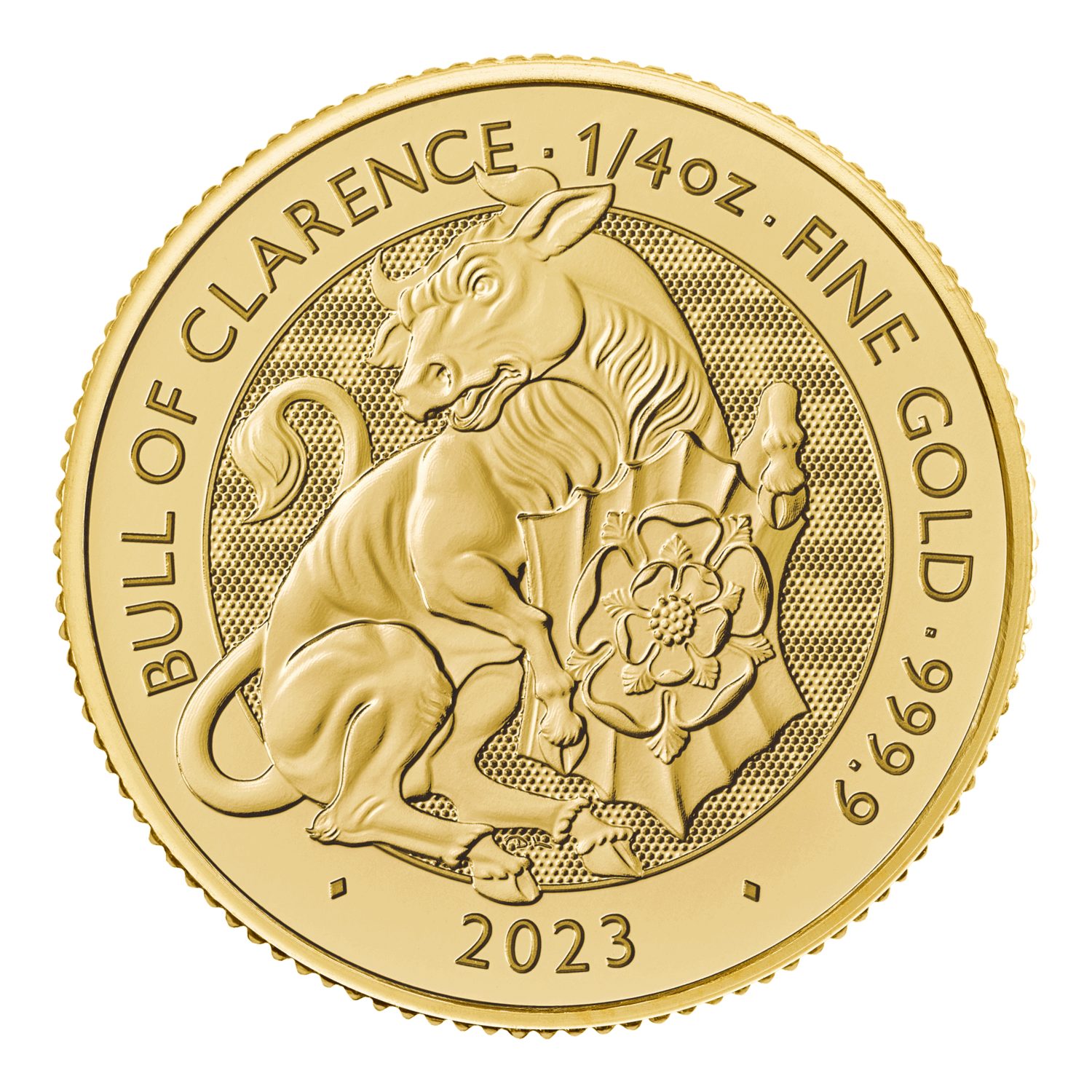bull-of-clarence-1-4oz-gold-reverse 2023 1/4 oz Gold Tudor Beasts Bull of Clarence Gold Coin - Image 1
