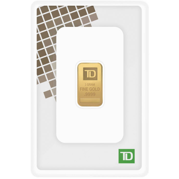 1 gram TD Bank Pure Gold Bar (In Assay) - Royal Bull