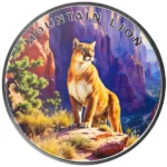 The Wild: Mountain Lion Colourised 1oz Silver Round - Scottsdale Mint - Image 3