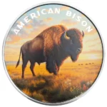 The Wild: American Bison Colourised 1oz Silver Round - Scottsdale Mint - Image 3
