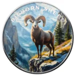 The Wild: Bighorn Sheep Colourised 1oz Silver Round - Scottsdale Mint - Image 3