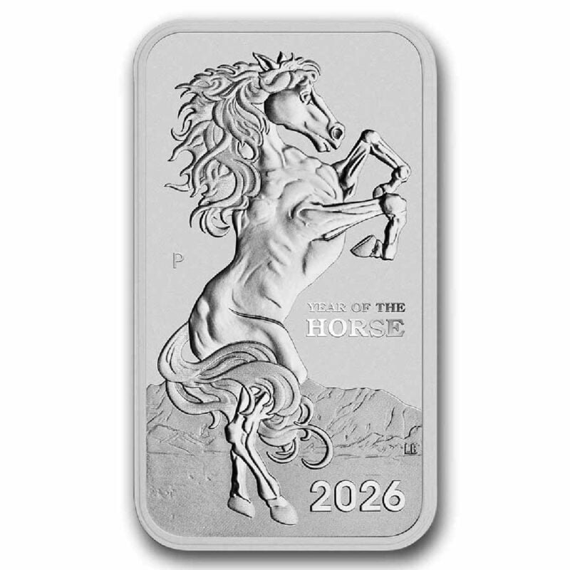 1 oz Year of the Horse Silver Bar 2026 Perth Mint - Royal Bull