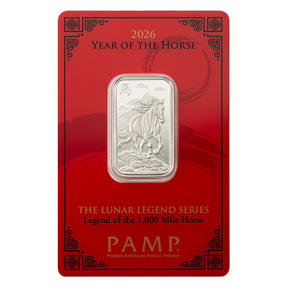 lunar-horse_10g-ag_certipamp-front 10 gram Silver 2026 Year of the Horse Bar - PAMP - Royal Bull