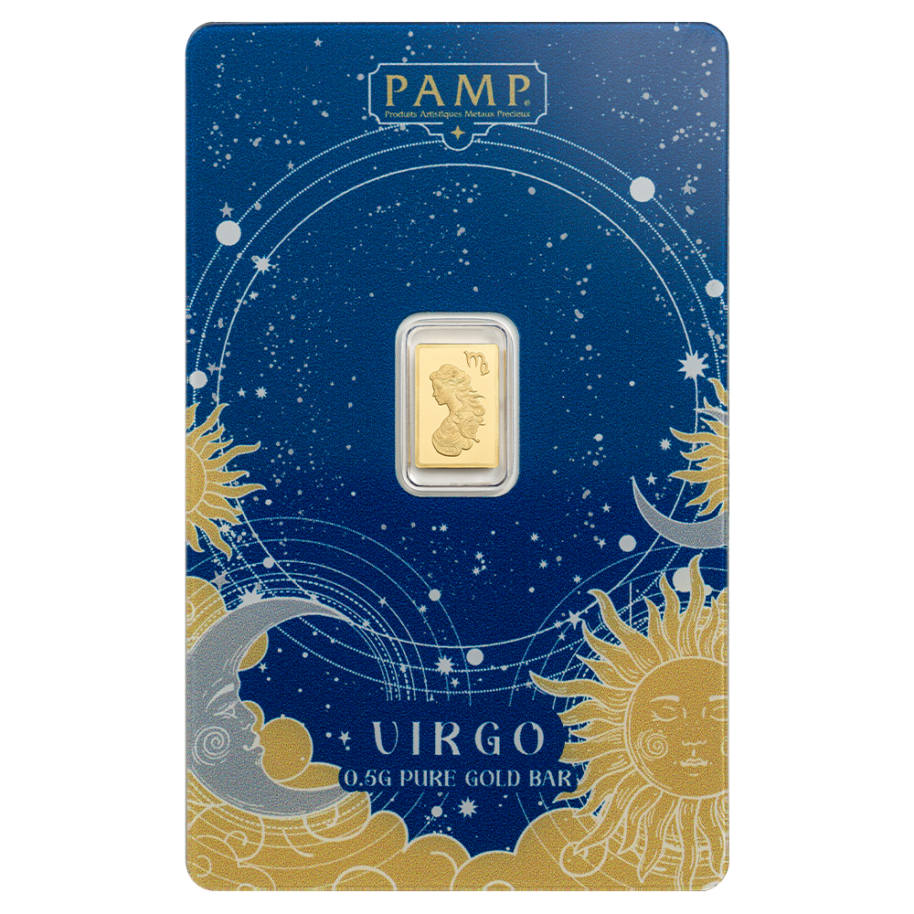 zodiac_virgo-certipamp 1/2 Gram Virgo Zodiac Gold Bar PAMP Suisse - Royal Bull