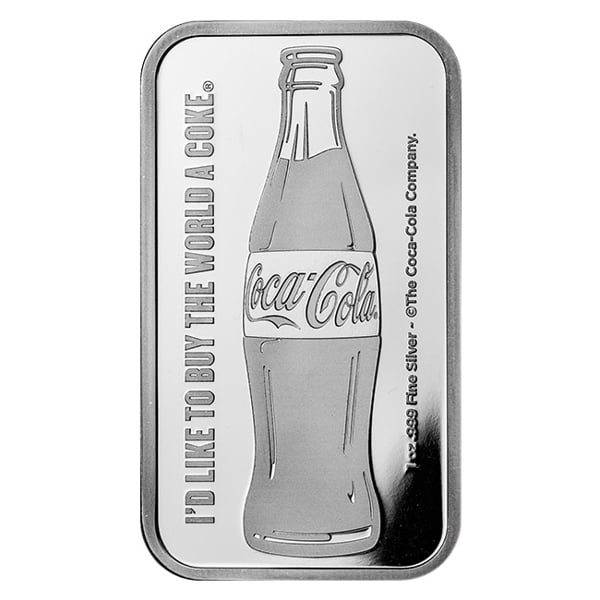 1 oz Coca-Cola® Pure Silver Bar - Royal Bull