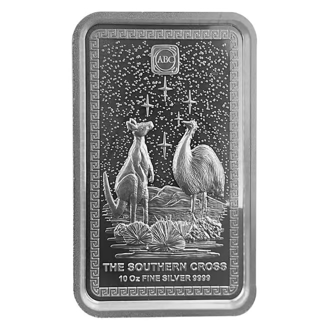 10 oz The Southern Cross Silver Bar High Relief - Royal Bull