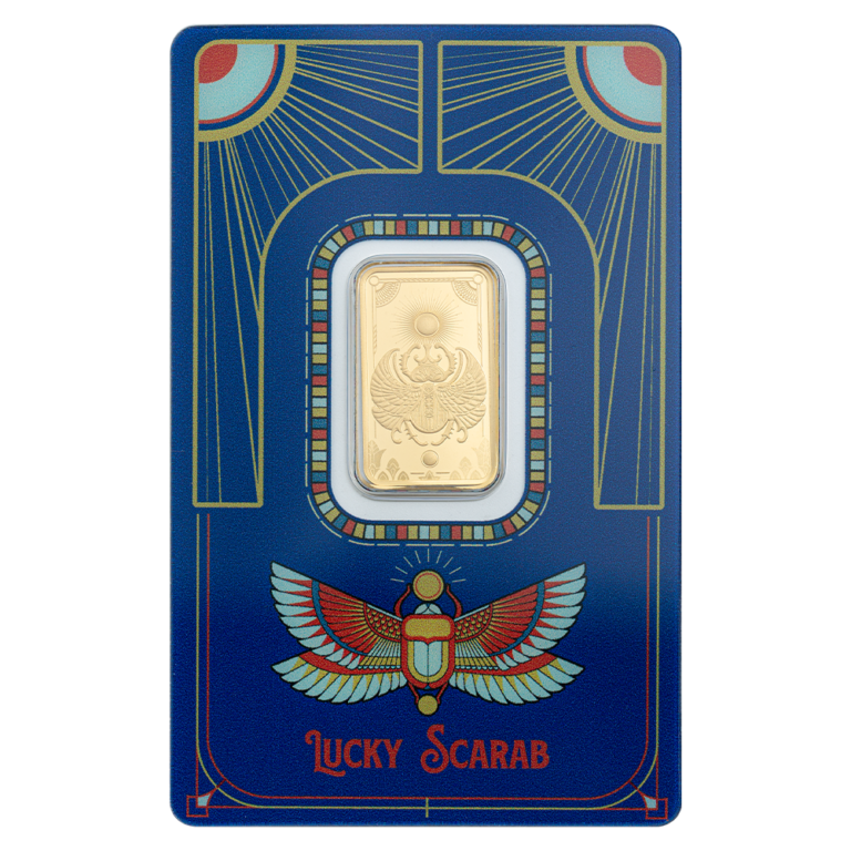 5 Gram Lucky Scarab Gold Bar PAMP - Royal Bull