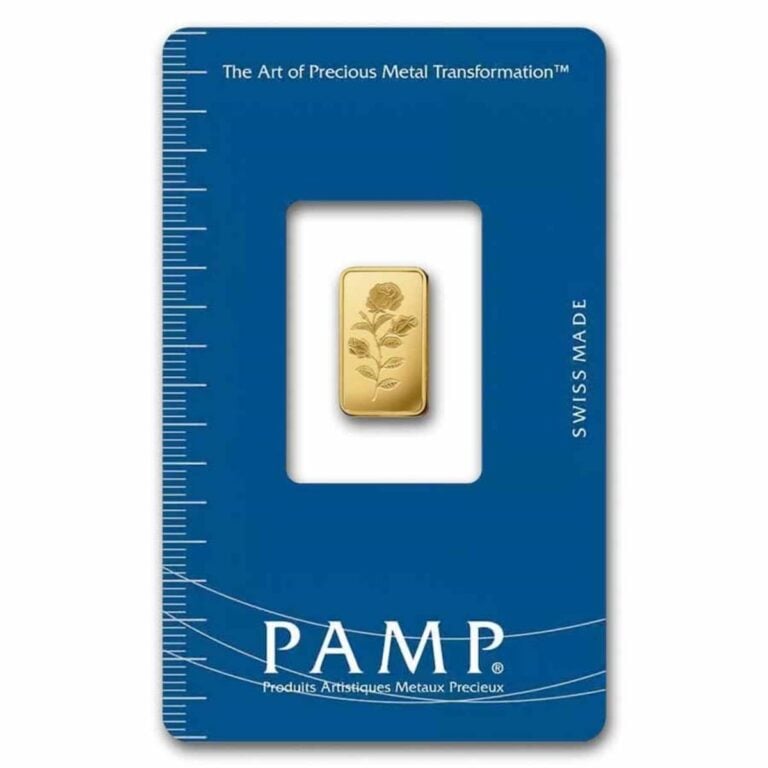 1 Gram Rosa Gold Bar PAMP - Royal Bull