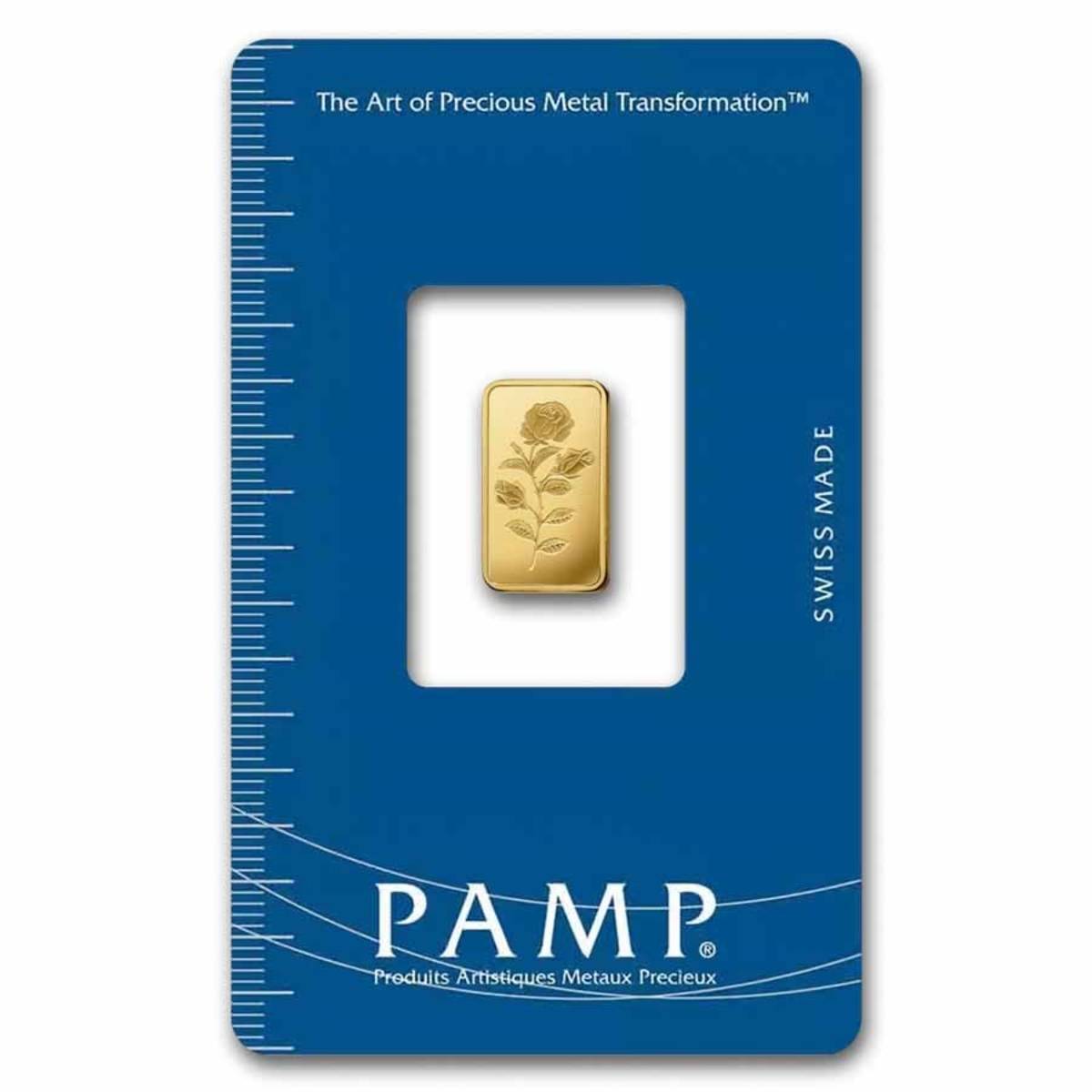 EF58C7B7-F8CC-48CB-A4E7-741F78A3C0F9 1 Gram Rosa Gold Bar PAMP - Royal Bull