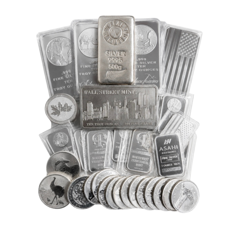 Stack Builder – 100 oz Mixed .999 Silver Lot - Royal Bull
