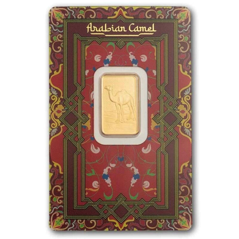 5 gram Pamp Arabian Camel Gold Bar with Pendant Frame - Royal Bull